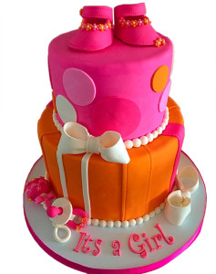 Baby Shower Pink Booties Cake