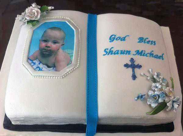 Christening Cake - Photo book cake